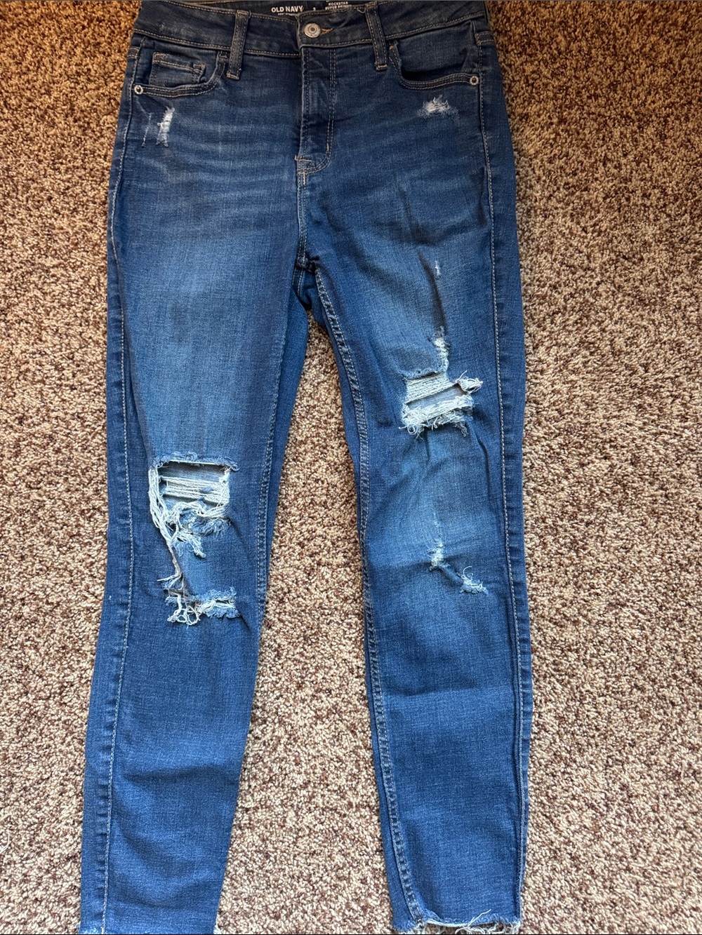 Old Navy Women’s Ripped Skinny Jeans - Dark Blue